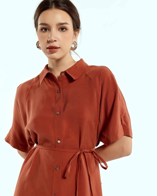 SIXDO Woven Flared Dress for Women